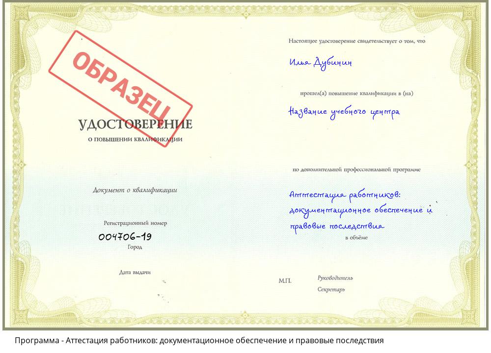 Аттестация работников: документационное обеспечение и правовые последствия Кудымкар