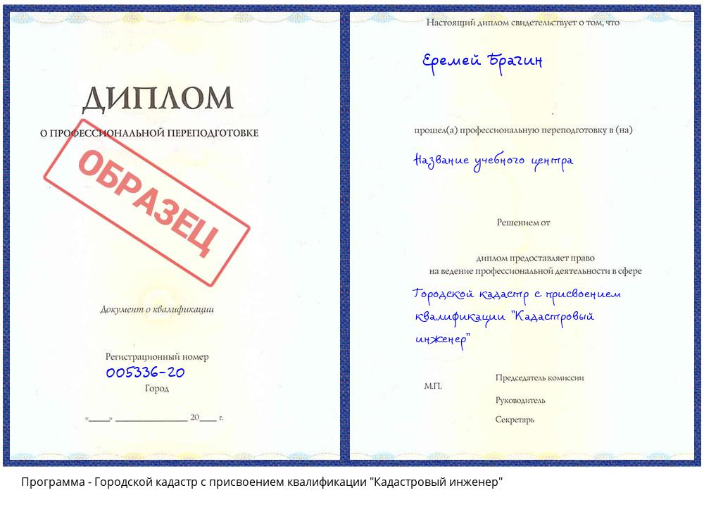 Городской кадастр с присвоением квалификации "Кадастровый инженер" Кудымкар